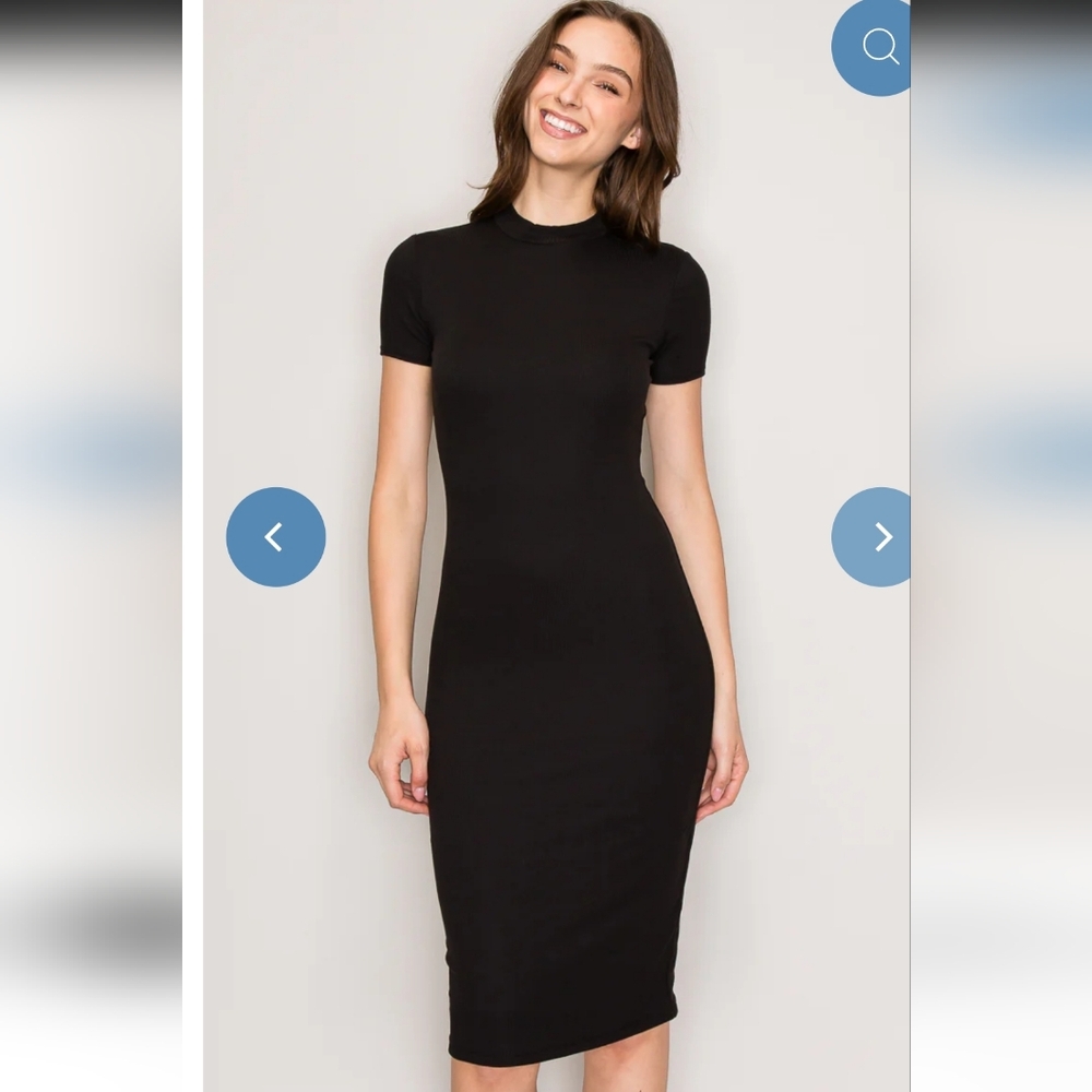 Popular 21 Women's M Black Midi Dress